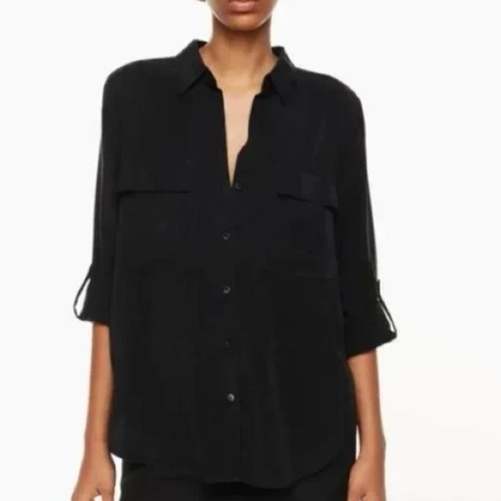Babaton black soft button down